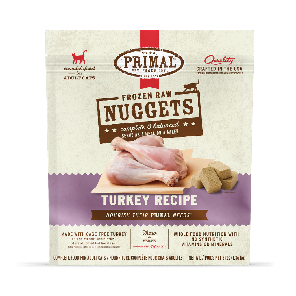 Primal Frozen Raw Cat Food - Turkey, Rabbit, Quail, Pork, Pheasant, Duck, Beef/Salmon - Dog.Dog.Cat.