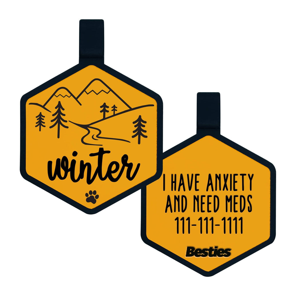 Besties Pets - Mountain Adventure Silicone Dog ID Tag - Dog.Dog.Cat.