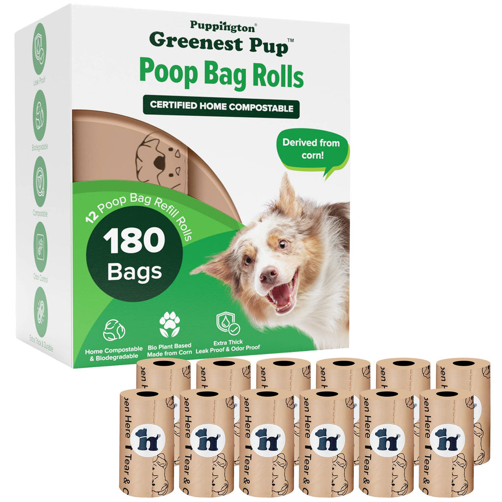Puppington - Triple-Certified Compostable Thick Dog Poop Bags - Dog.Dog.Cat.