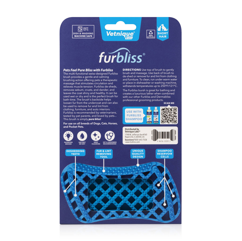 Furbliss Multi-Functional Pet Brush for Short Hair Pets - Dog.Dog.Cat.
