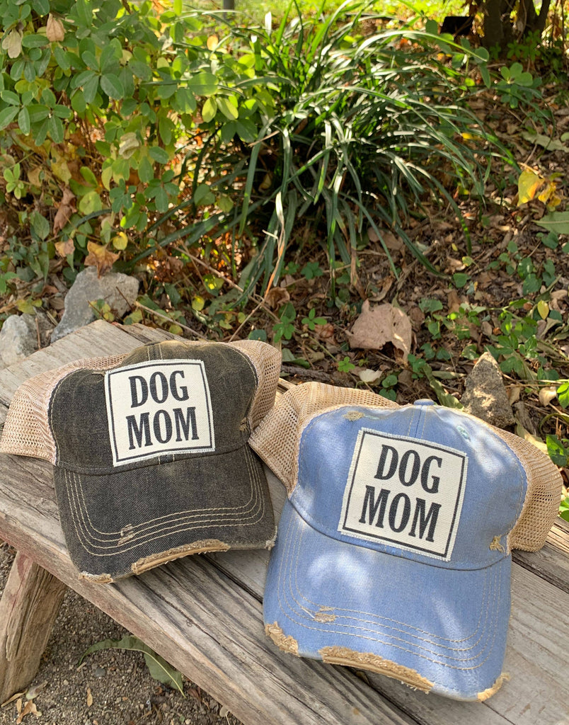 Dog Mom Distressed Trucker Hat Baseball Cap - Dog.Dog.Cat.