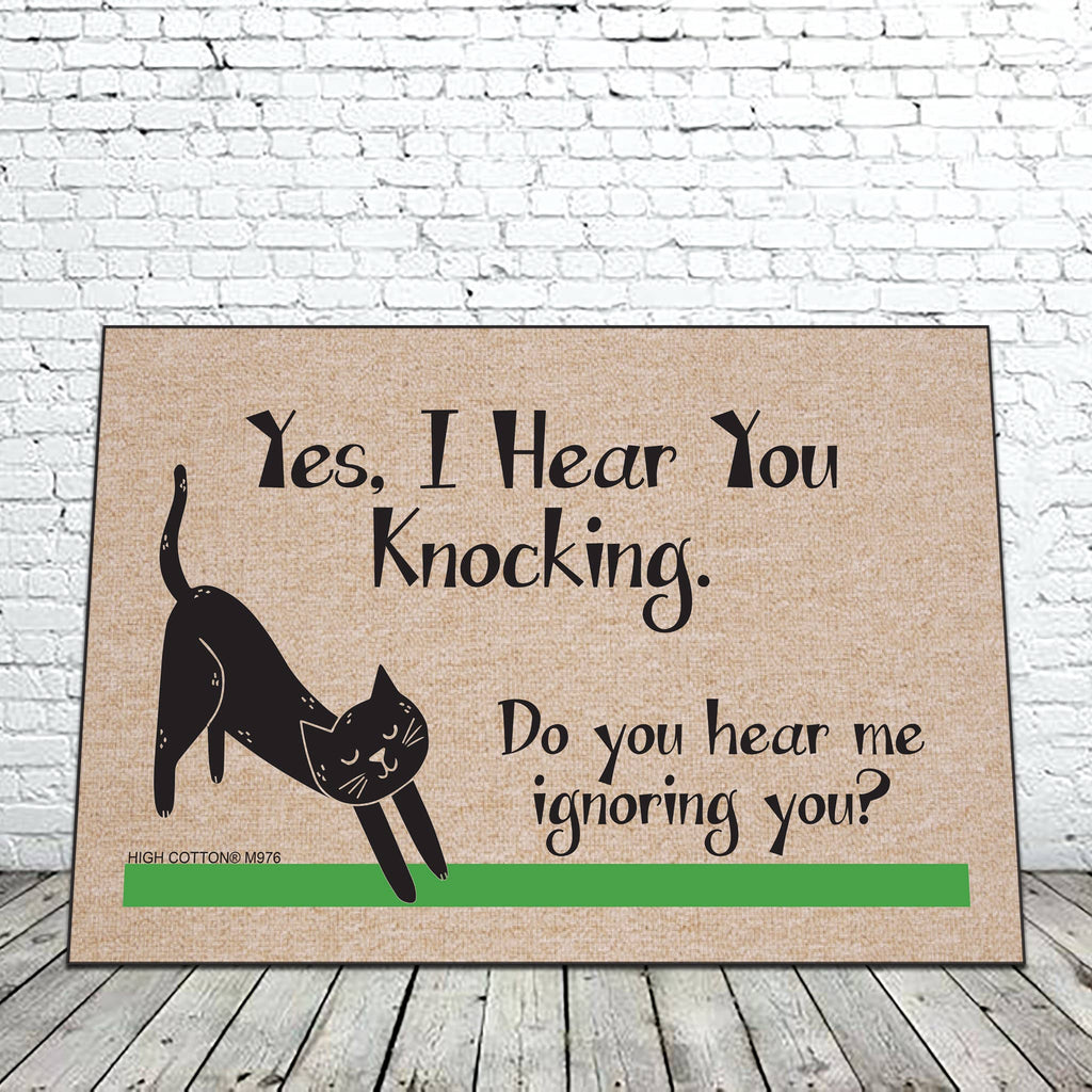 Yes, I Hear You Knocking Doormat - Dog.Dog.Cat.