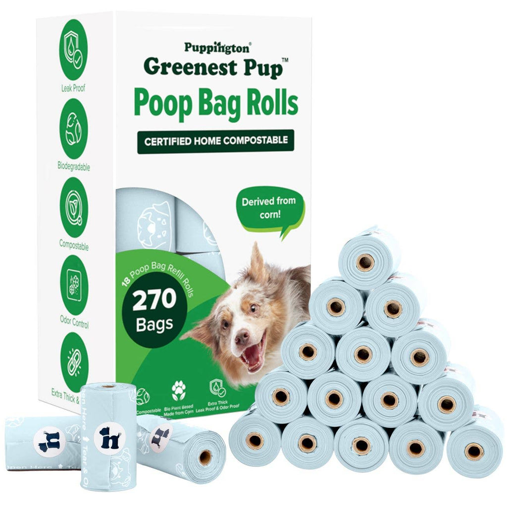 Puppington - Triple-Certified Compostable Thick Dog Poop Bags - Dog.Dog.Cat.