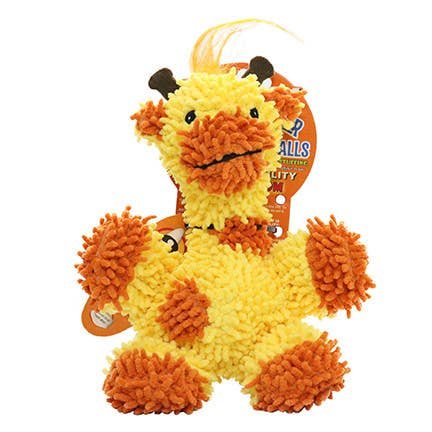 Tuffy Dog Toys - VIP Products - Mighty Jr Microfiber Ball Giraffe, Durable, Squeaky Dog Toy - Dog.Dog.Cat.
