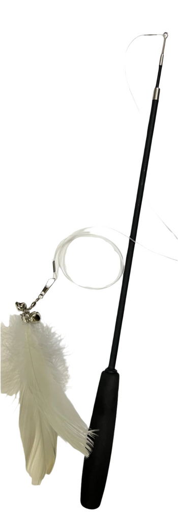 Telescoping Cat Wand Toy for Interactive Play and Exercise Two sizes 38" and 70" - Dog.Dog.Cat.
