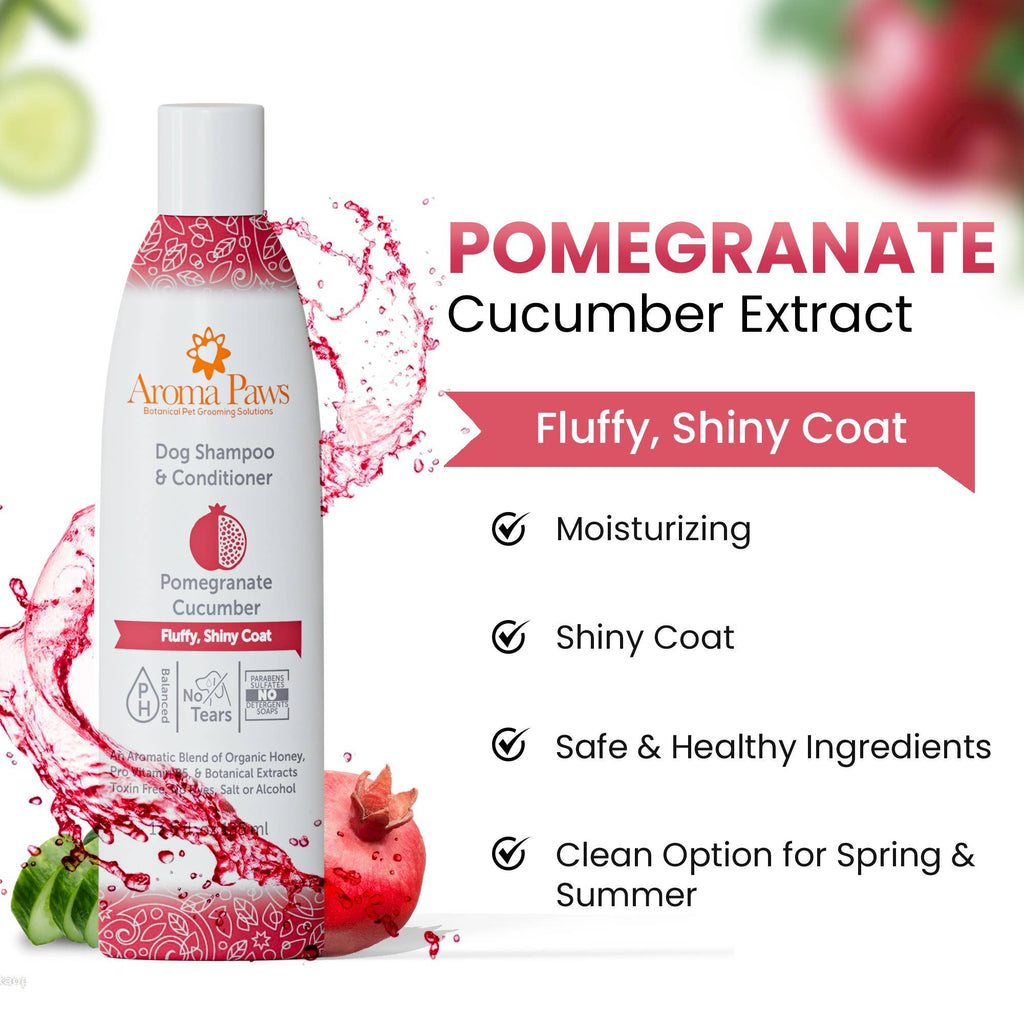 Aroma Paws - 13.5 Oz. Shampoo Pomegranate Cucumber - Dog.Dog.Cat.