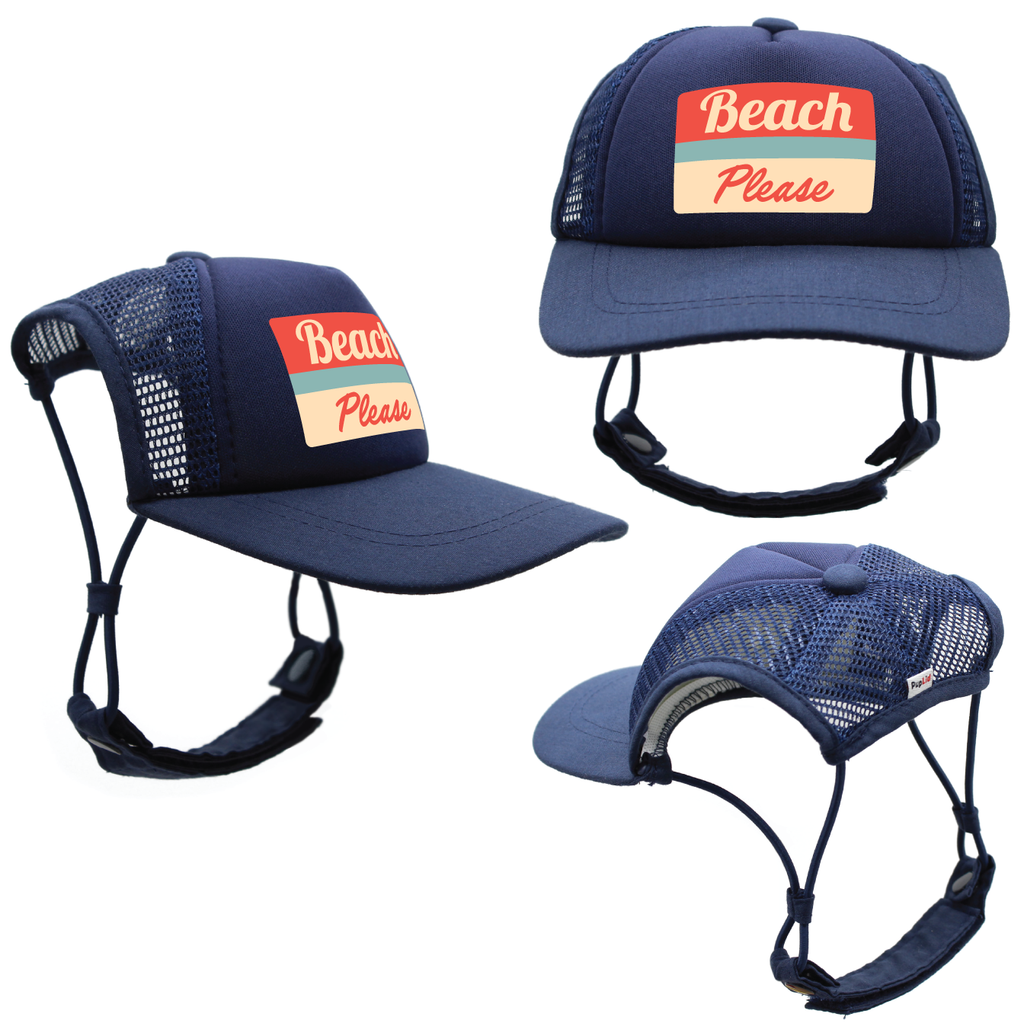 Beach Please Standard or Namedrop | Trucker Hat for Dogs - Dog.Dog.Cat.