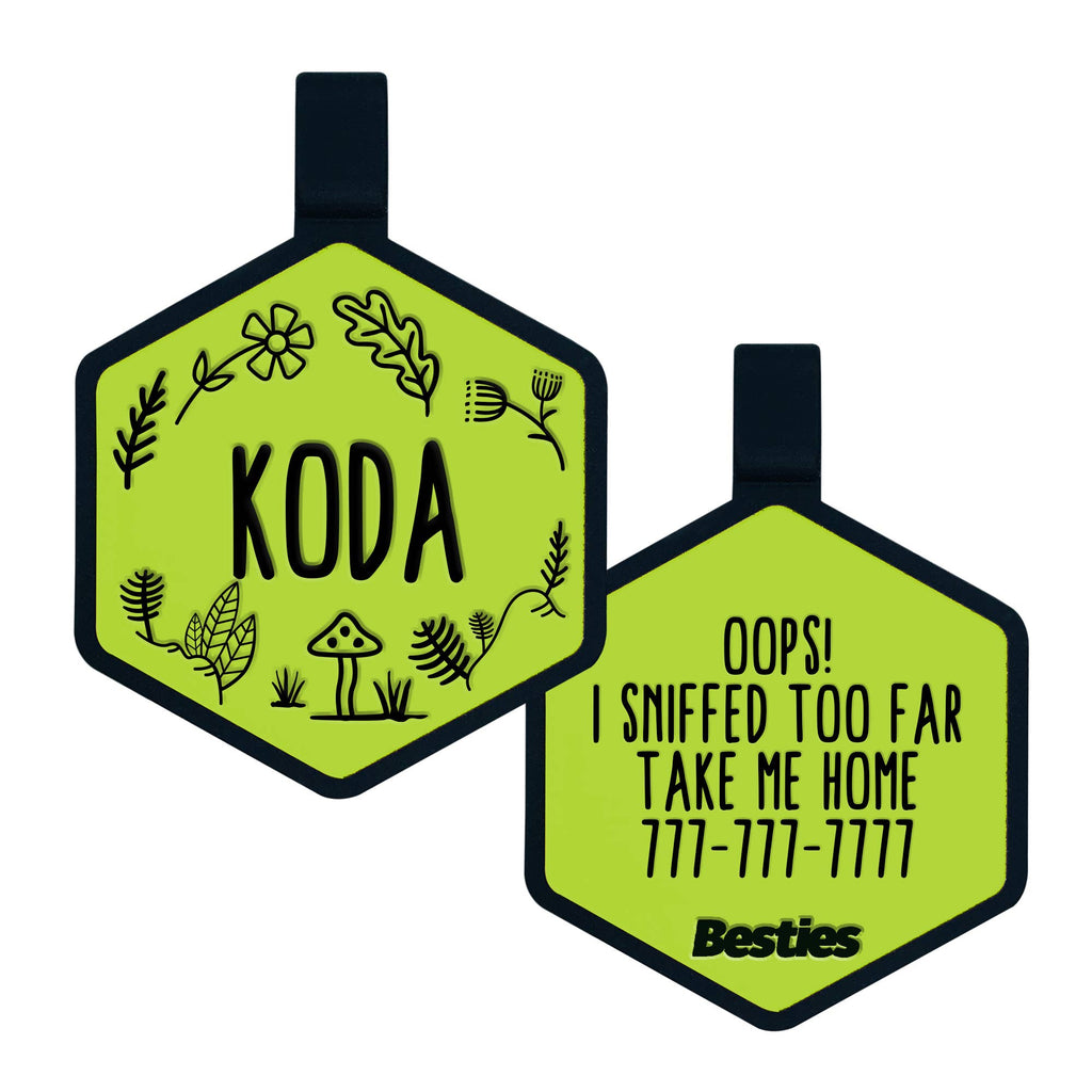 Besties Pets - Woodland Silicone Dog ID Tag - Dog.Dog.Cat.