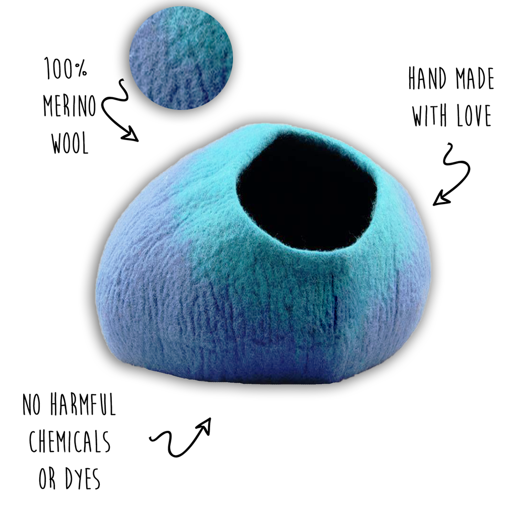 Walking Palm - Cat Cave - Blue & Turquoise - Dog.Dog.Cat.