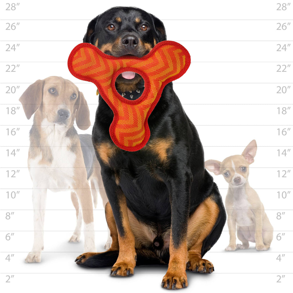 Tuffy Dog Toys - VIP Products - DuraForce Triangle Ring - Red, Durable, Squeaky Dog Toy - Dog.Dog.Cat.