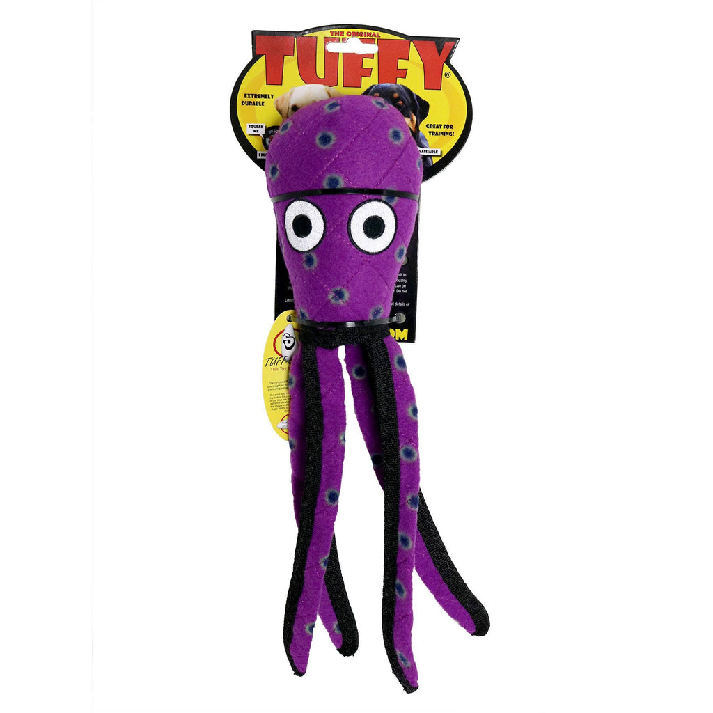 Tuffy Dog Toys - VIP Products - Tuffy Ocean Squid - Purple, Durable, Tough, Squeaky Dog Toy - Dog.Dog.Cat.