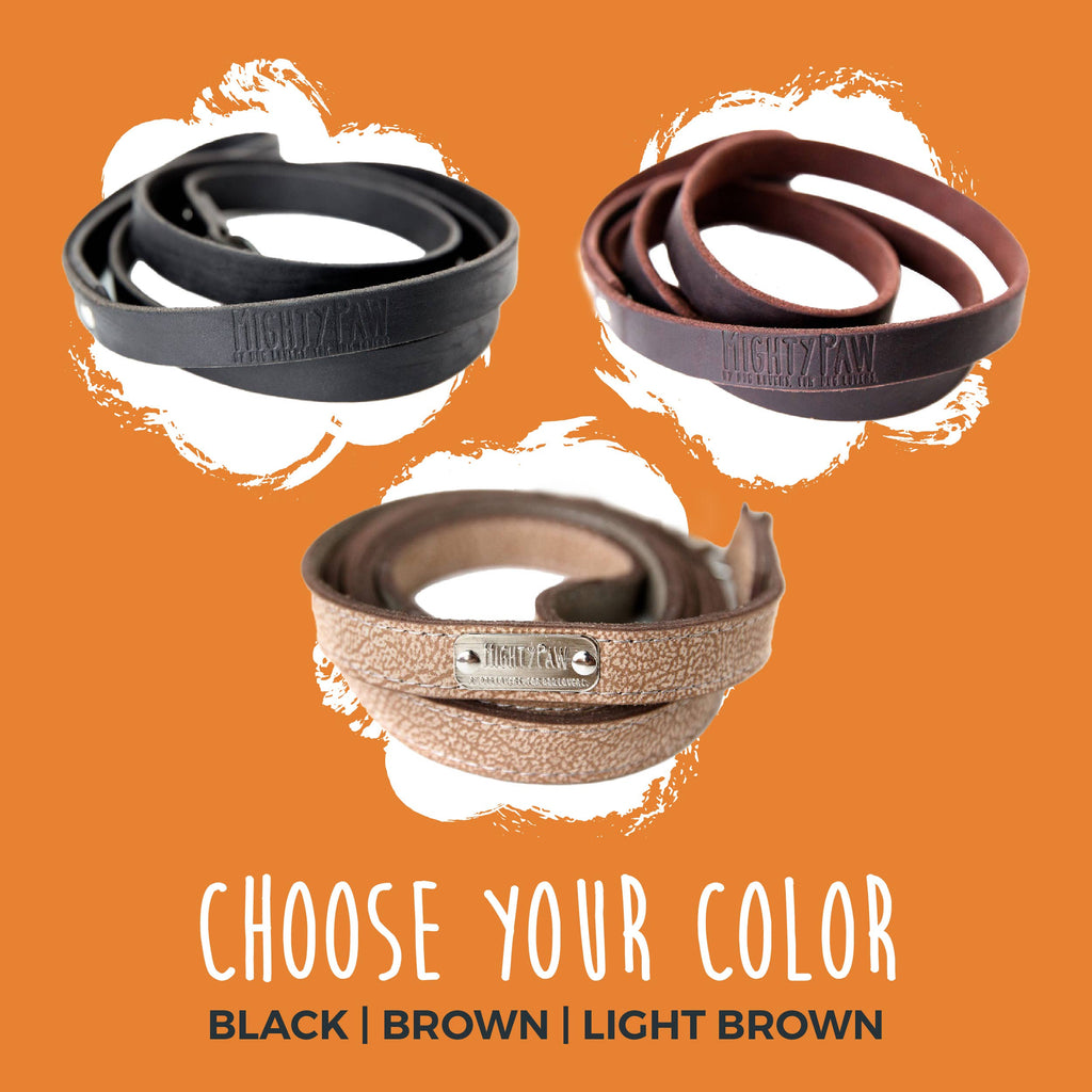 Mighty Paw - Leather Dog Leash (Distressed) - Dog.Dog.Cat.