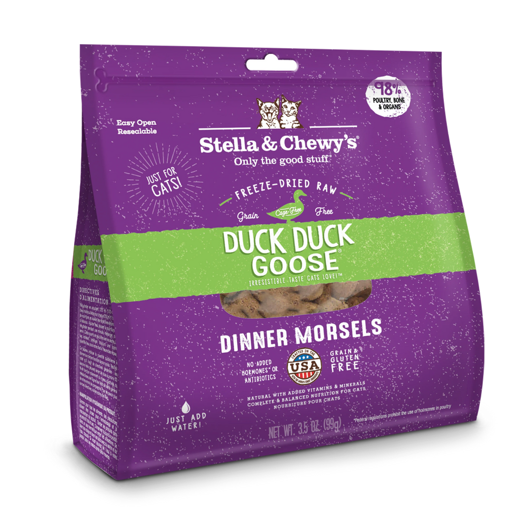 Stella & Chewy's Freeze-Dried Raw Cat Food - Duck Duck Goose - Dog.Dog.Cat.