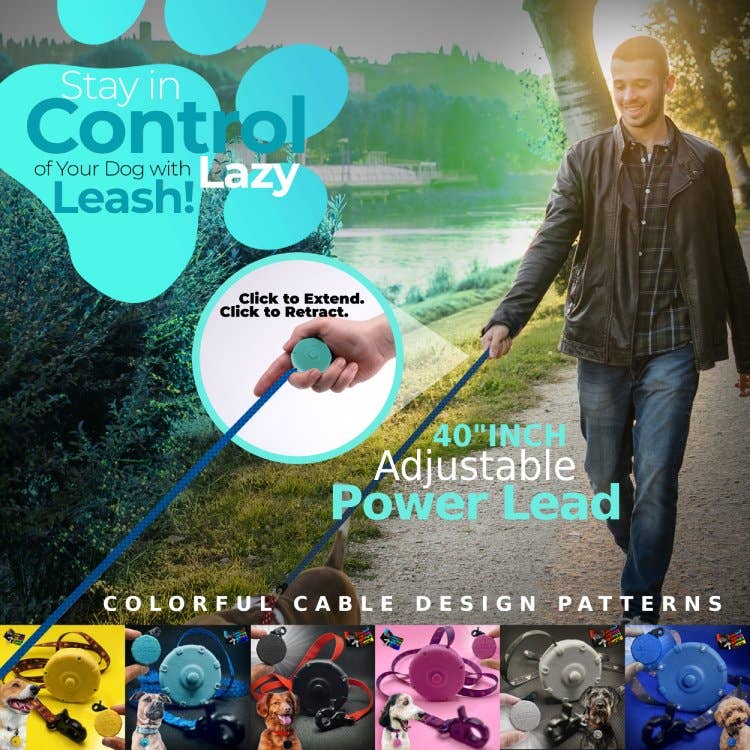 Lazy Leash! - NEW! Lazy Leash! (2pc) Hangers - Pink, Aqua, Gray + Black - Dog.Dog.Cat.