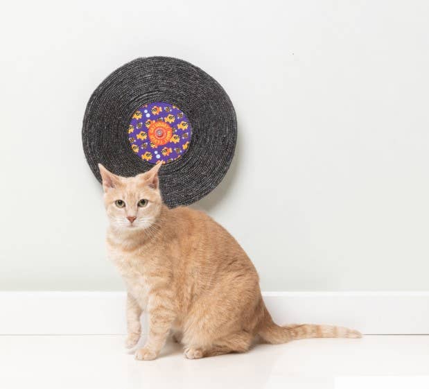 FuzzYard Caturday Night Fever Record Cat Scratcher Toy - Dog.Dog.Cat.