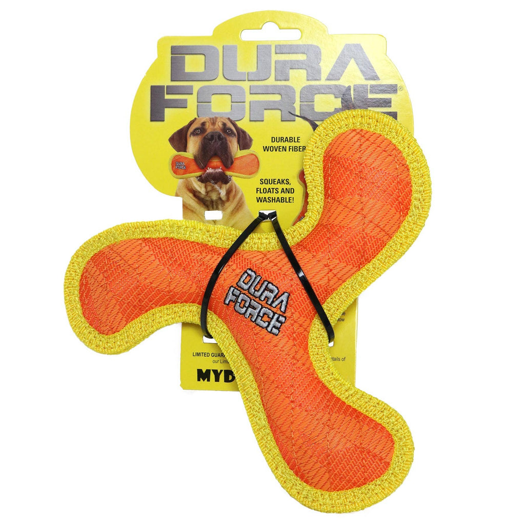 Tuffy Dog Toys - VIP Products - DuraForce Jr Boomerang - Orange, Durable, Squeaky Dog Toy - Dog.Dog.Cat.