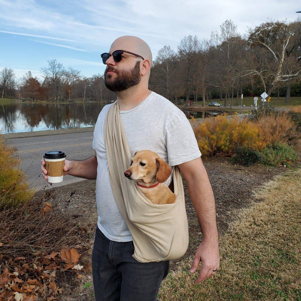 Walking Palm - Dog Sling - Oatmeal Tan Linen - Dog.Dog.Cat.