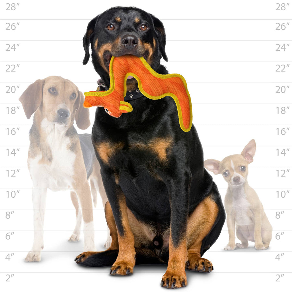 Tuffy Dog Toys - VIP Products - DuraForce Dragon Tiger - Orange, Durable, Squeaky Dog Toy - Dog.Dog.Cat.