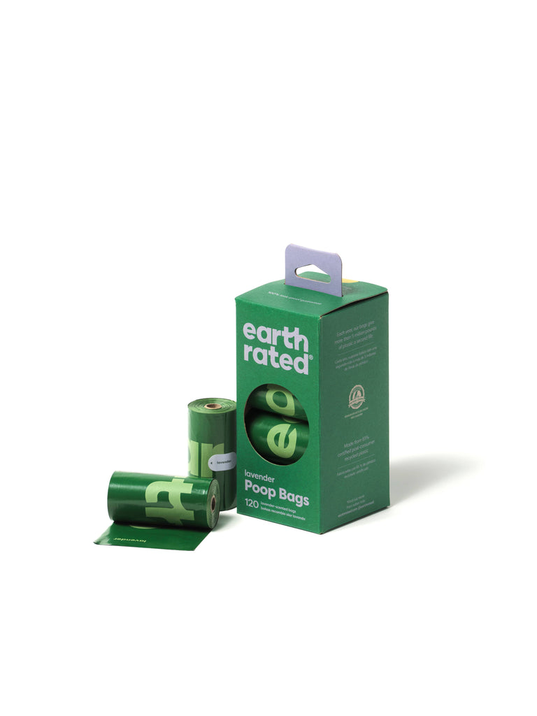 Earth Rated Lavender Poop Bags 120ct on 8 Refill Rolls - Dog.Dog.Cat.