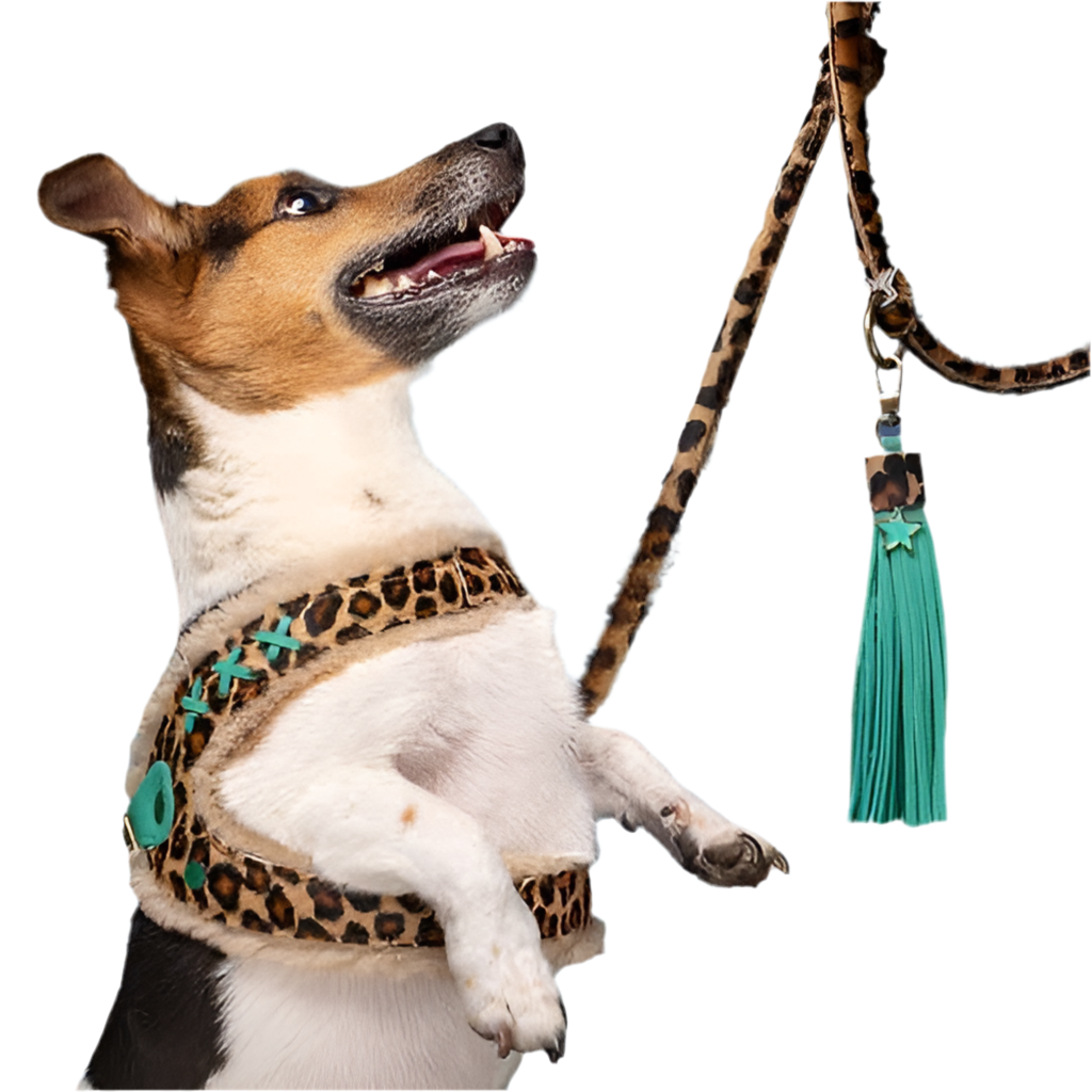 Dog With A Mission - Leopard Print Dog Harness with Fleece lining.  Easy step in design - Dog.Dog.Cat.