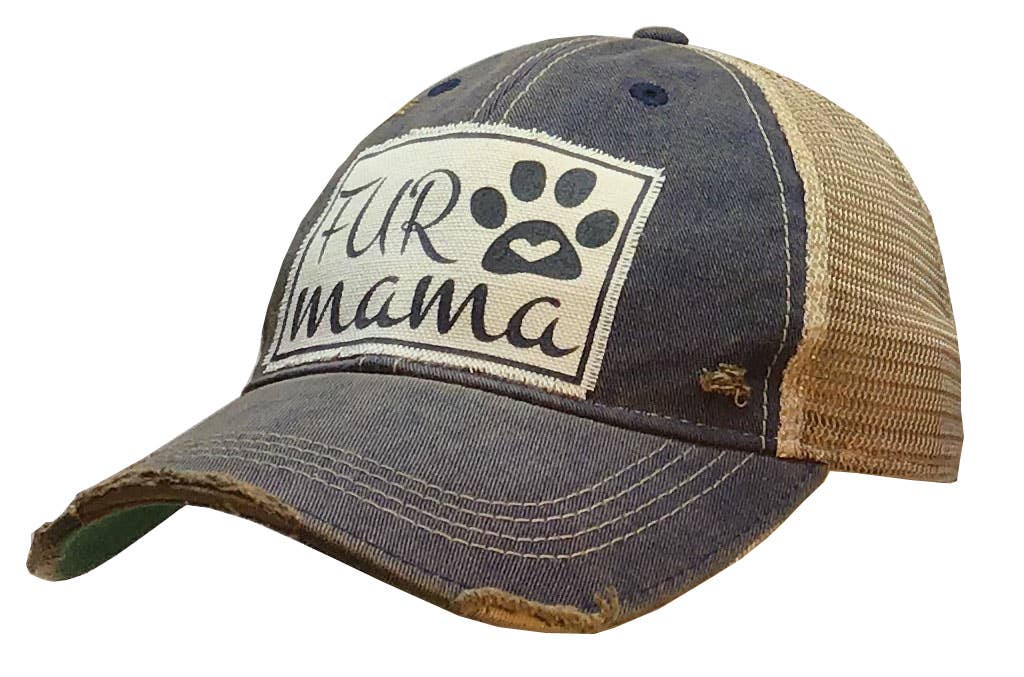 Fur Mama Distressed Trucker Hat Baseball Cap - Dog.Dog.Cat.