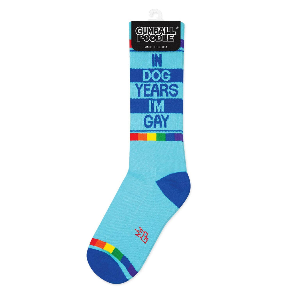 In Dog Years I'm Gay Gym Crew Socks - Dog.Dog.Cat.