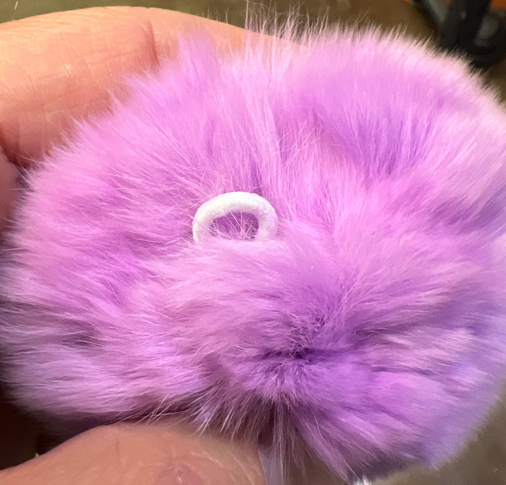 Rabbit Fur Colored Pom Pom Cat Toy Teaser 3 inches (EACH) - Dog.Dog.Cat.