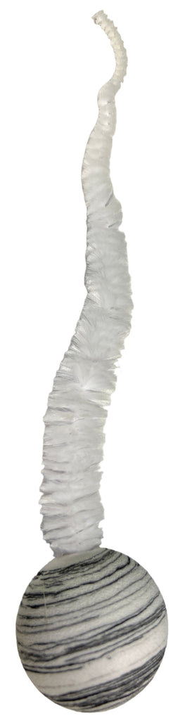 Striped Two Tone Rubber Ball with Caterpillar Style Tail attached - Black, Pink, or Blue - Dog.Dog.Cat.