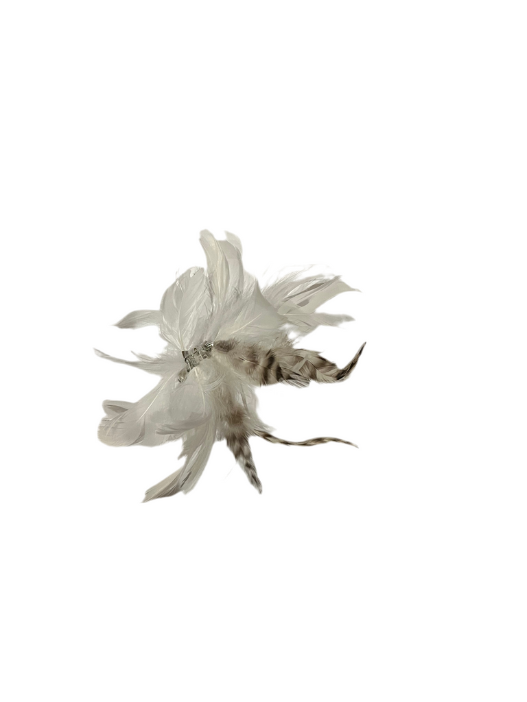 Everything Wand Cat Toy Attachment - White with Feathers - Dog.Dog.Cat.
