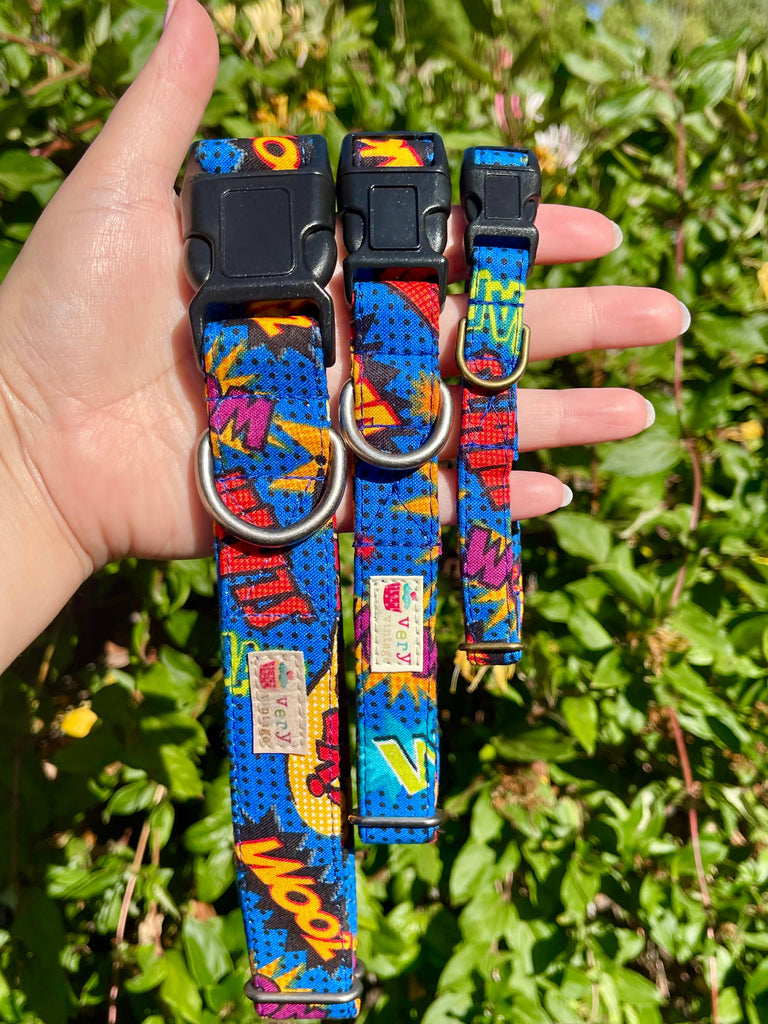 Comic Book Dog Collar – Pop Art Pet Collar – Handmade USA - Dog.Dog.Cat.