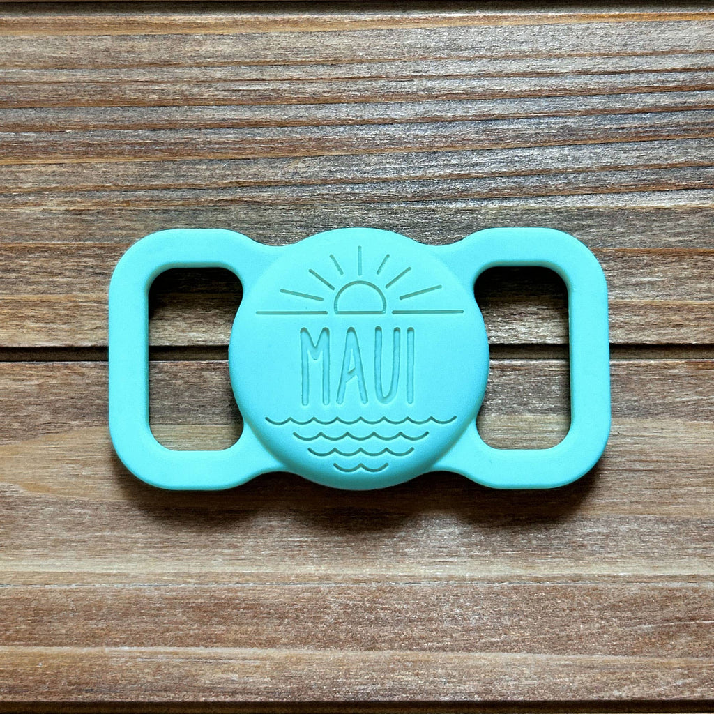 Besties Pets - Salt and Sun Silicone Pet AirTag Holder - Personalized - Dog.Dog.Cat.