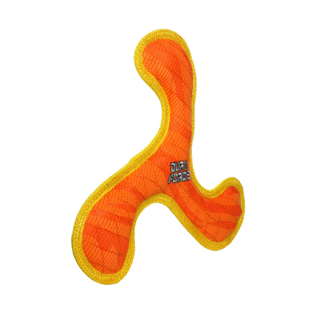 DuraForce Boomerang Tiger - Orange, Durable, Squeaky Dog Toy - Dog.Dog.Cat.