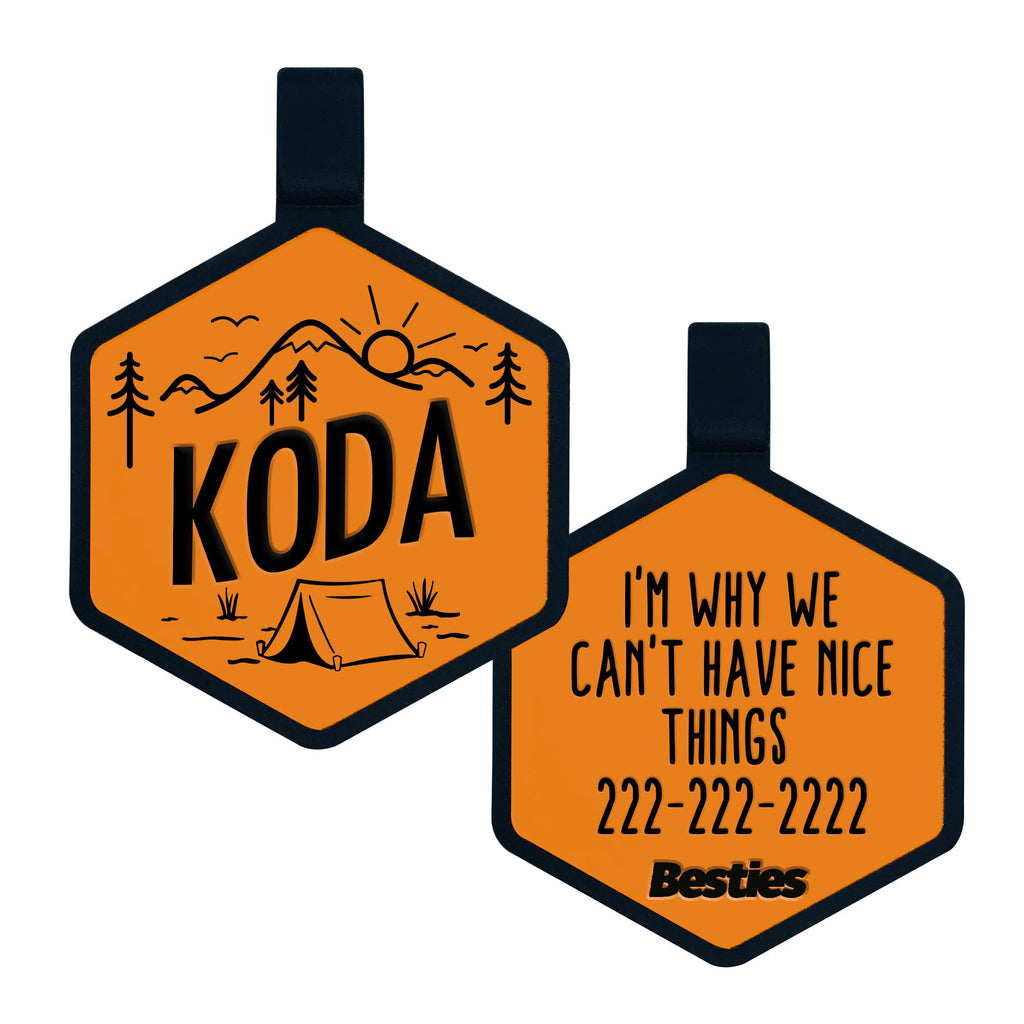 Besties Pets - Adventure Is Calling Silicone Dog ID Tag - Dog.Dog.Cat.