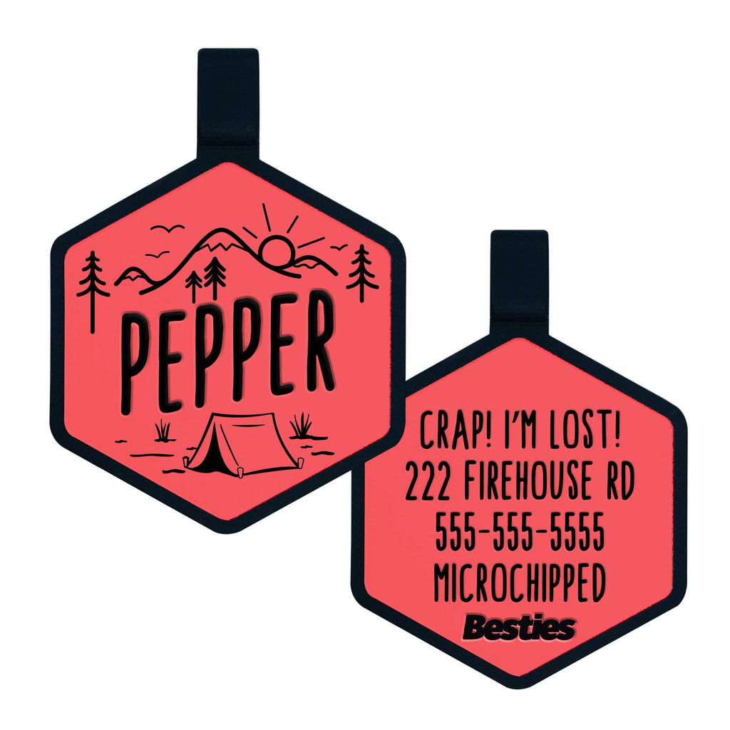 Besties Pets - Adventure Is Calling Silicone Dog ID Tag - Dog.Dog.Cat.