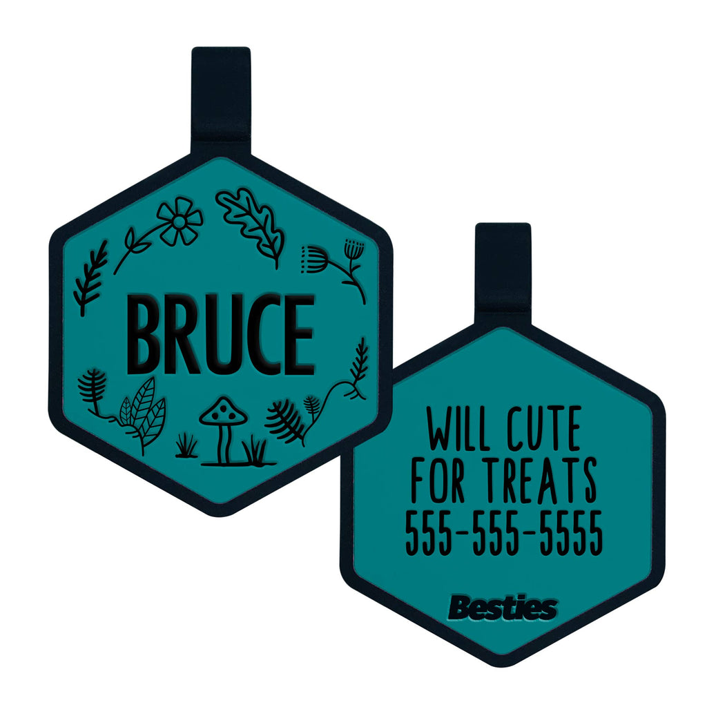 Besties Pets - Woodland Silicone Dog ID Tag - Dog.Dog.Cat.