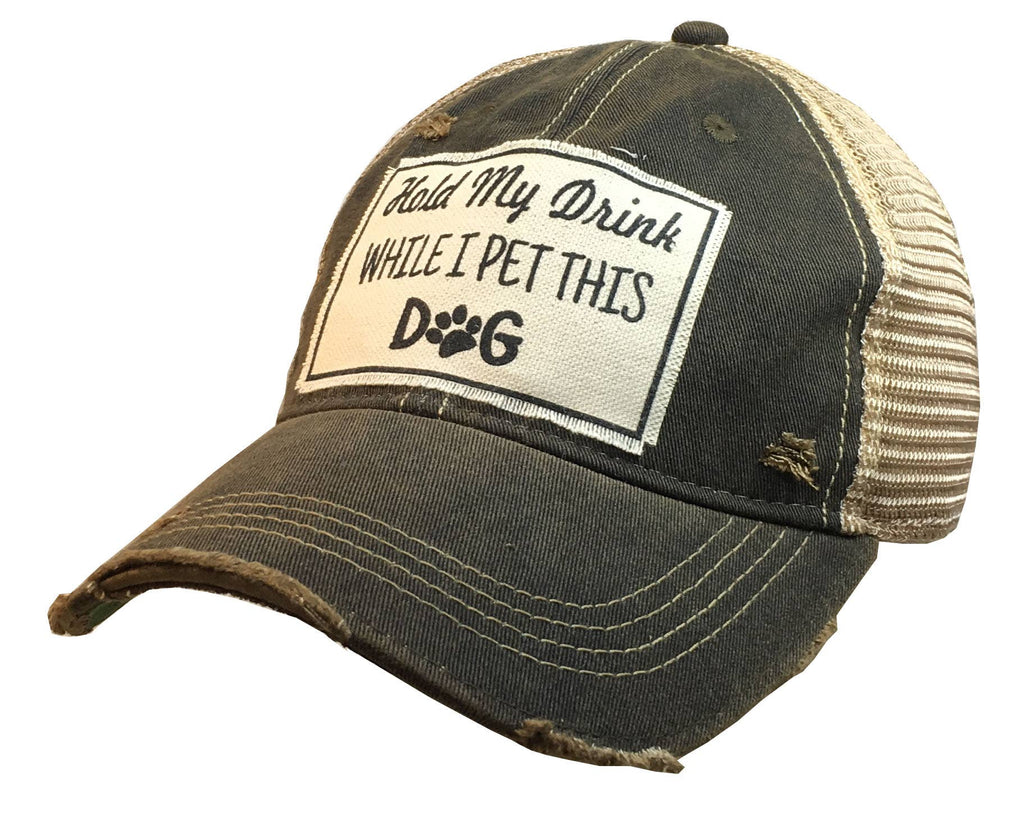Hold My Drink While I Pet This Dog Trucker Hat Baseball Cap - Dog.Dog.Cat.