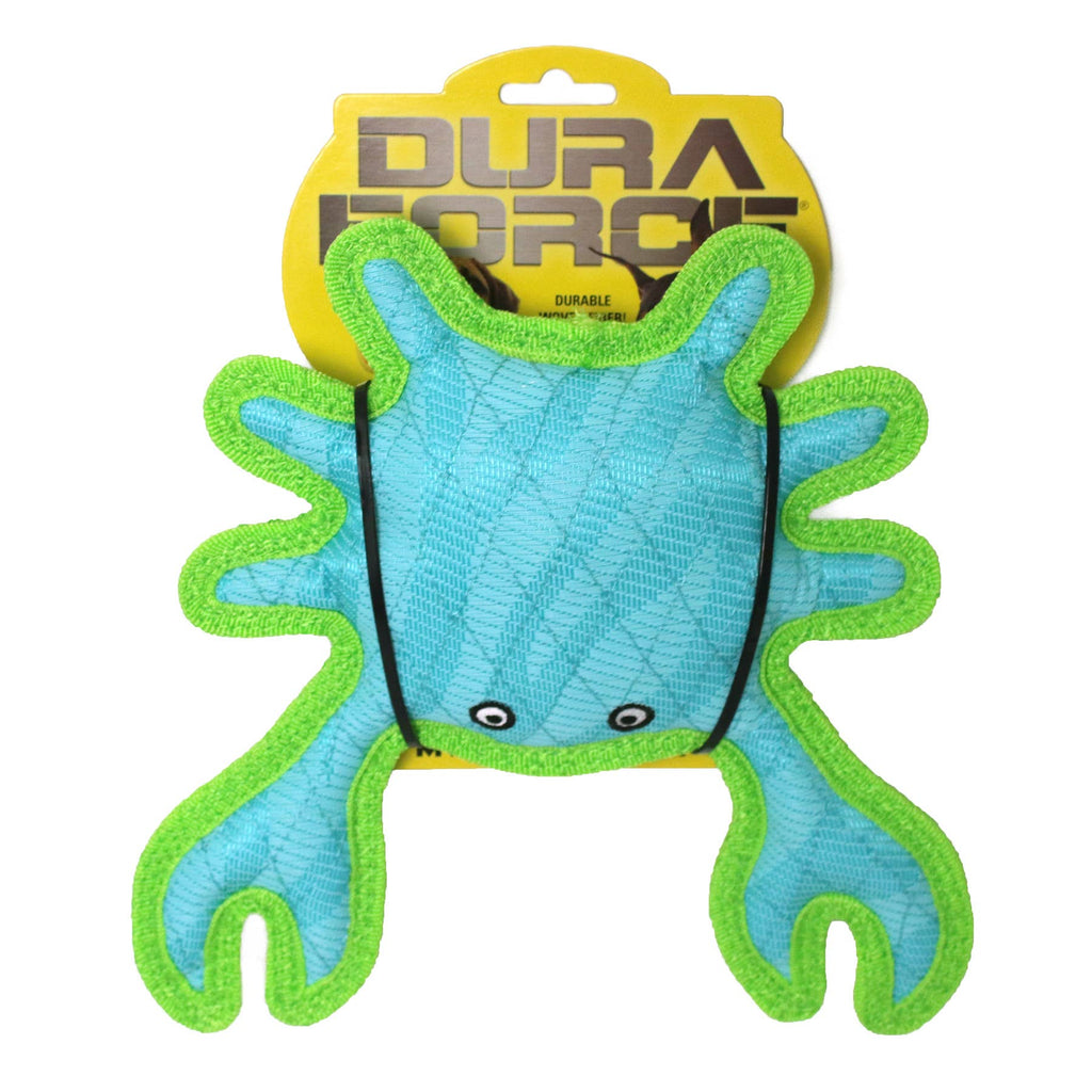 Tuffy Dog Toys - VIP Products - DuraForce Crab Tiger - Blue/Green, Durable, Squeaky Dog Toy - Dog.Dog.Cat.