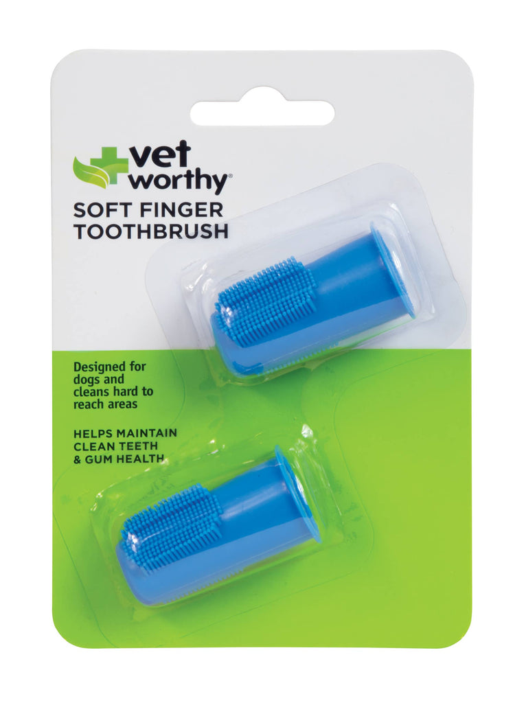 Vet Worthy Pet Soft Finger Toothbrush 2ct - Dog.Dog.Cat.