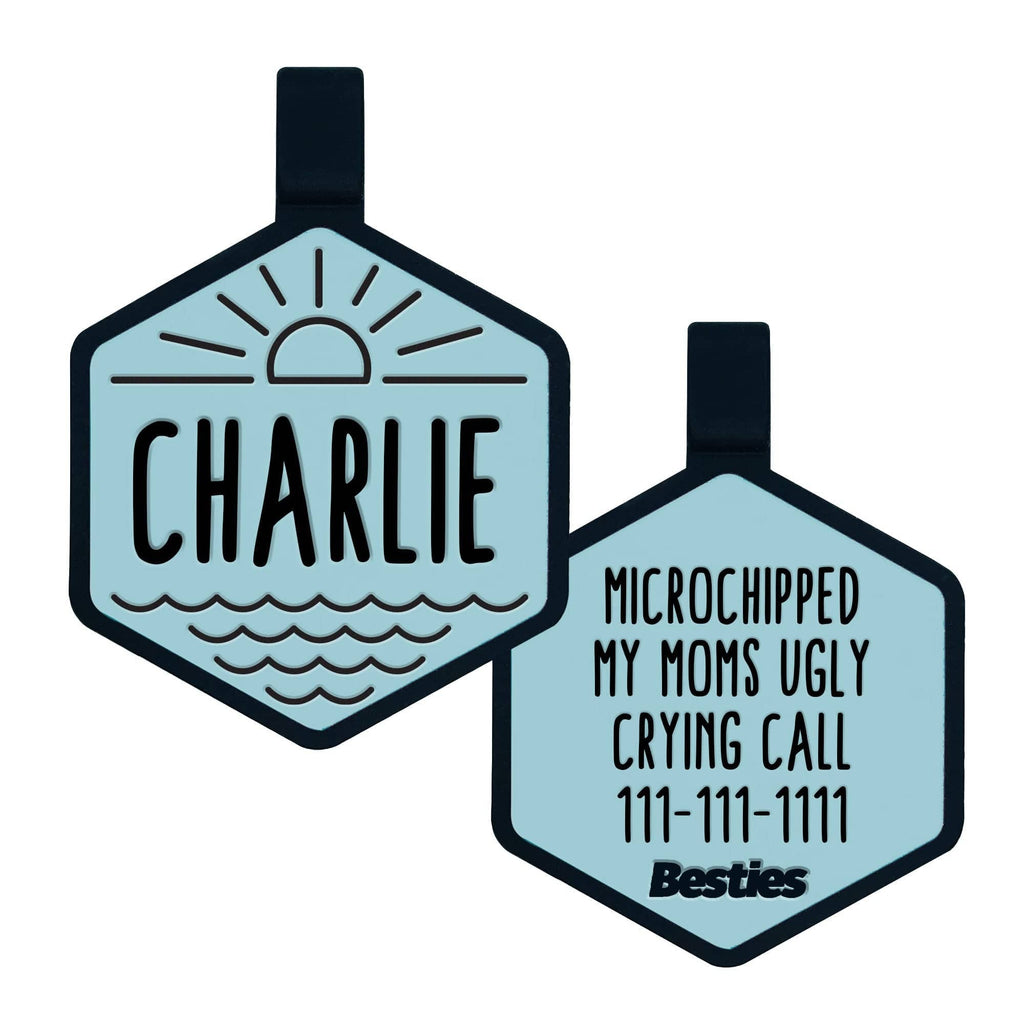 Besties Pets - Salt and Sun Silicone Dog ID Tag - Dog.Dog.Cat.