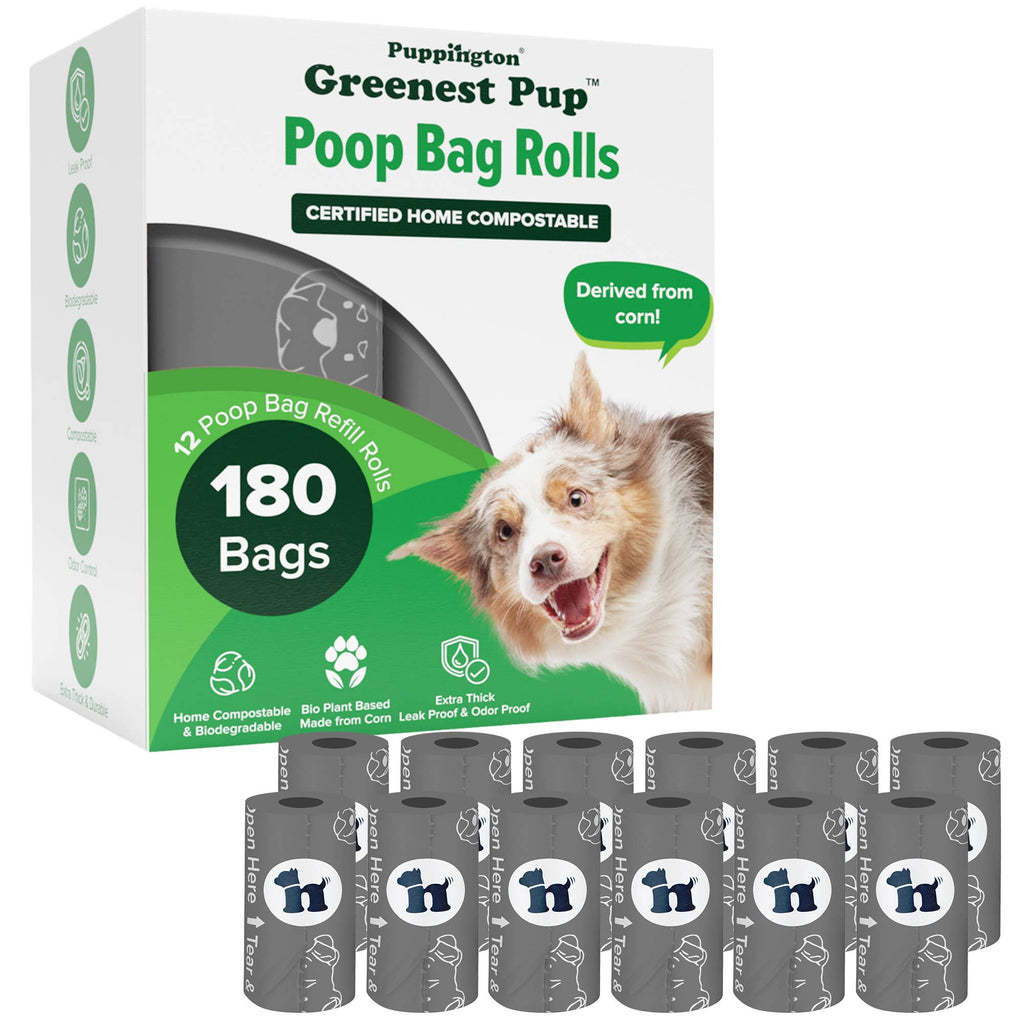 Puppington - Triple-Certified Compostable Thick Dog Poop Bags - Dog.Dog.Cat.