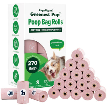 Puppington - Triple-Certified Compostable Thick Dog Poop Bags - Dog.Dog.Cat.