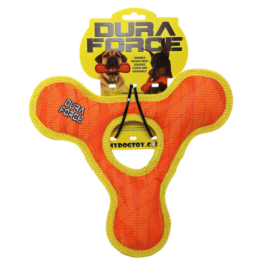 DuraForce Triangle Ring - Orange, Durable, Squeaky Dog Toy - Dog.Dog.Cat.