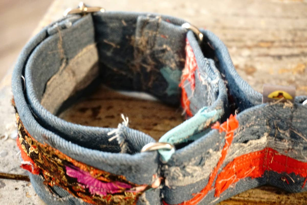 hundsfutter - “Easy” anti-escape dog collar - mixed media jeans - Dog.Dog.Cat.