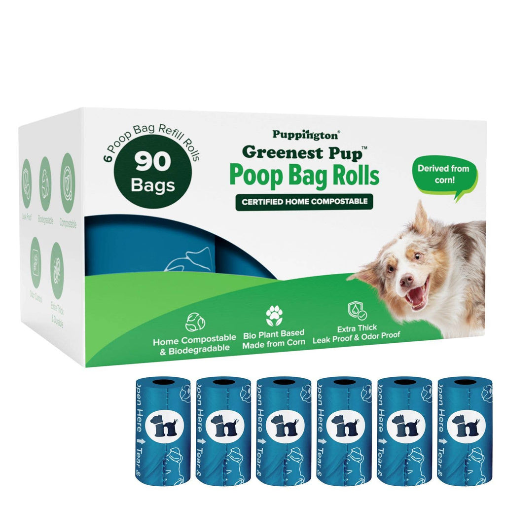 Puppington - Triple-Certified Compostable Thick Dog Poop Bags - Dog.Dog.Cat.