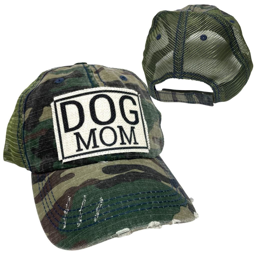 DOG MOM BALL CAP | WOMAN'S HAT | DISTRESSED - Dog.Dog.Cat.