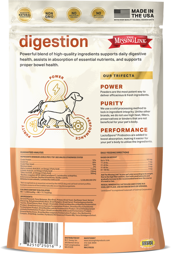 The Missing Link - Original Vegetarian Digestive Dog/Cat 1lb - Dog.Dog.Cat.