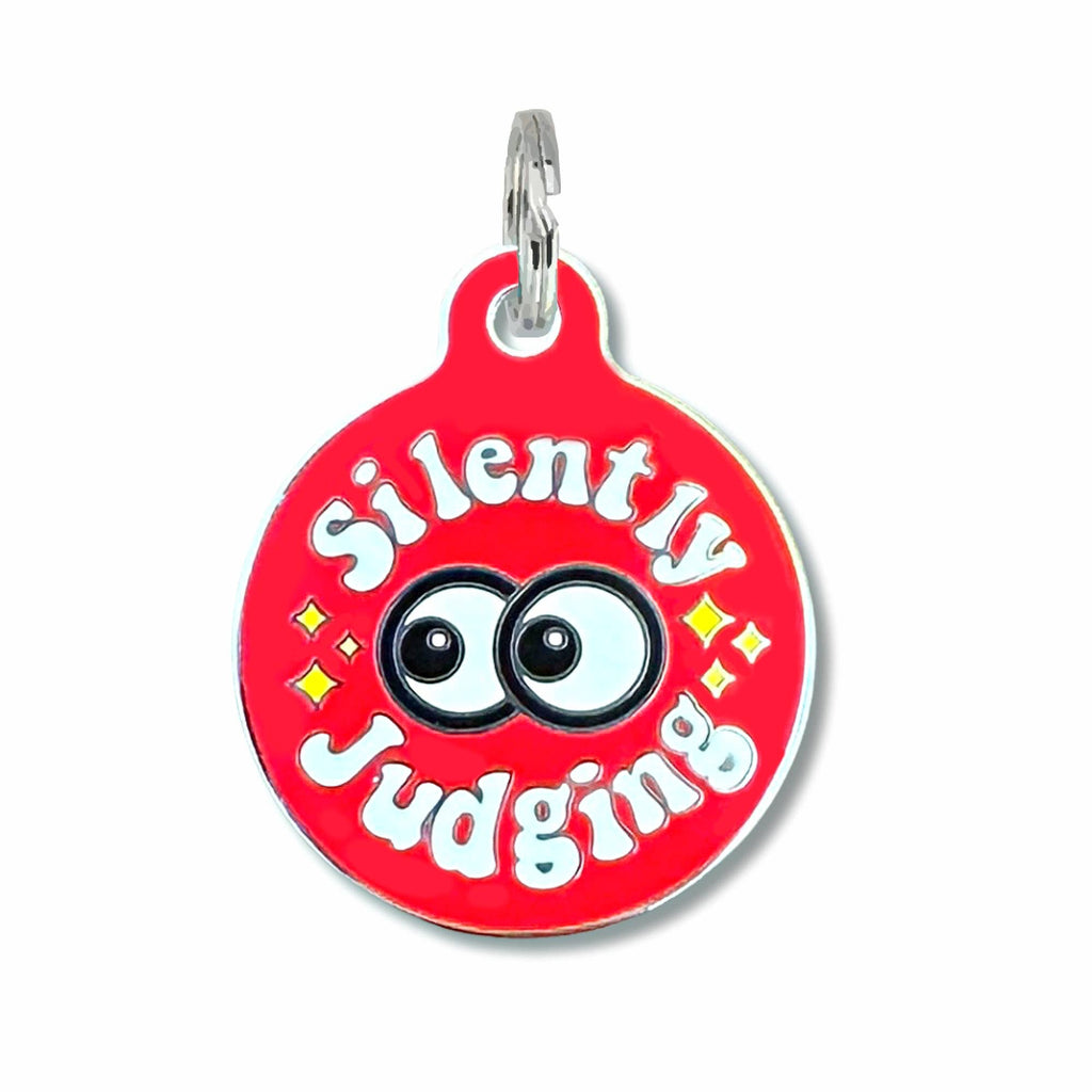 Bad Tags - Personalized Dog Tag Tag w/Scannable Code - Silently Judging - Dog.Dog.Cat.