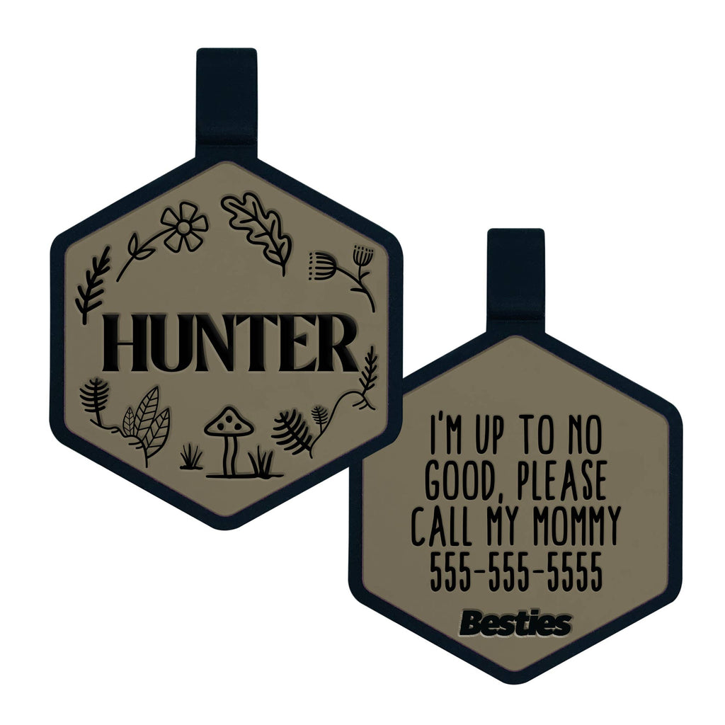 Besties Pets - Woodland Silicone Dog ID Tag - Dog.Dog.Cat.