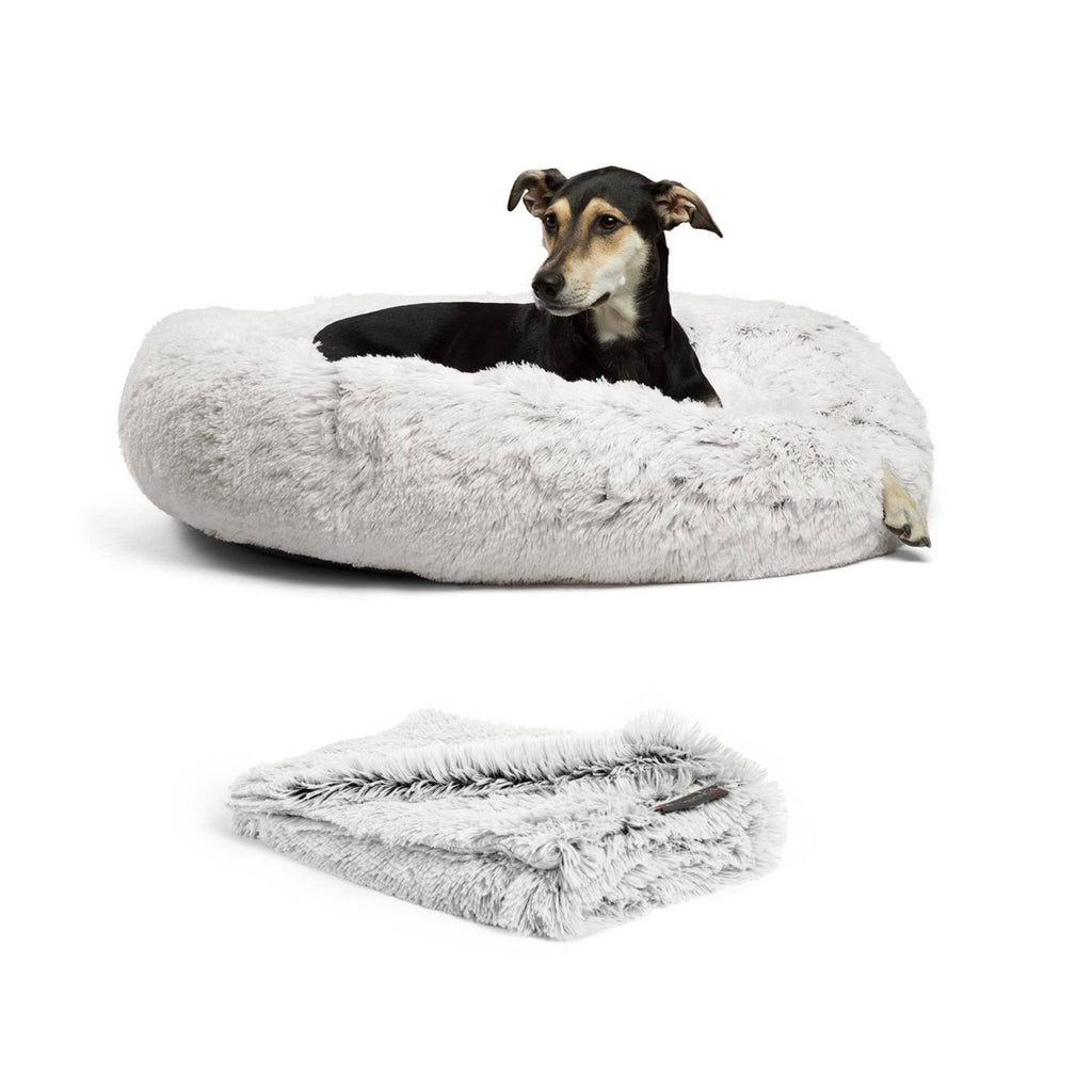 Donut Shag Bundle Bed and Blanket Frost 36"x36" - Dog.Dog.Cat.