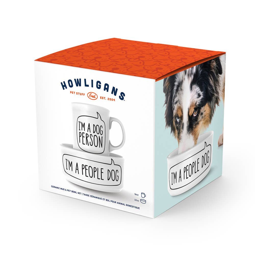 Fred & Friends - Howligans - Mug + Dog Bowl - Dog Person - Dog.Dog.Cat.